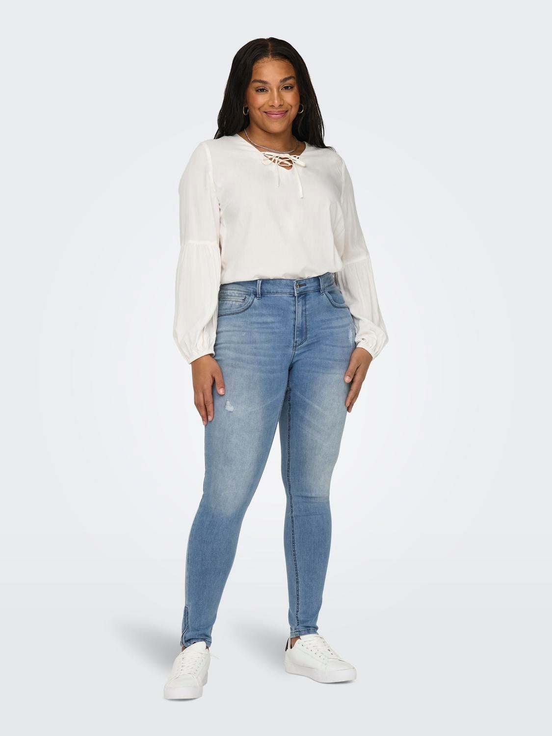 CARKARLA Mittlere Taille Skinny Fit Jeans Light Blue Denim