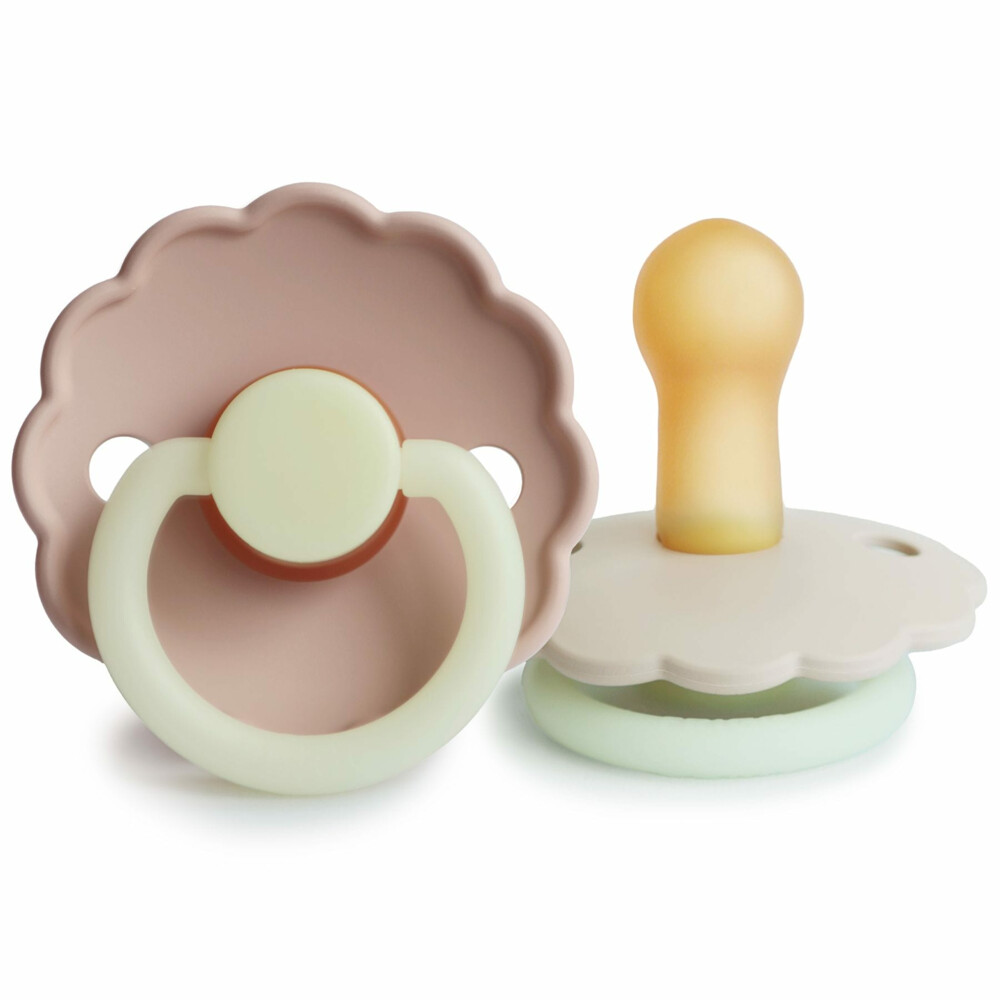Frigg Fopspeen Night maat 2 6-18 mnd Cream Blush2 stuks