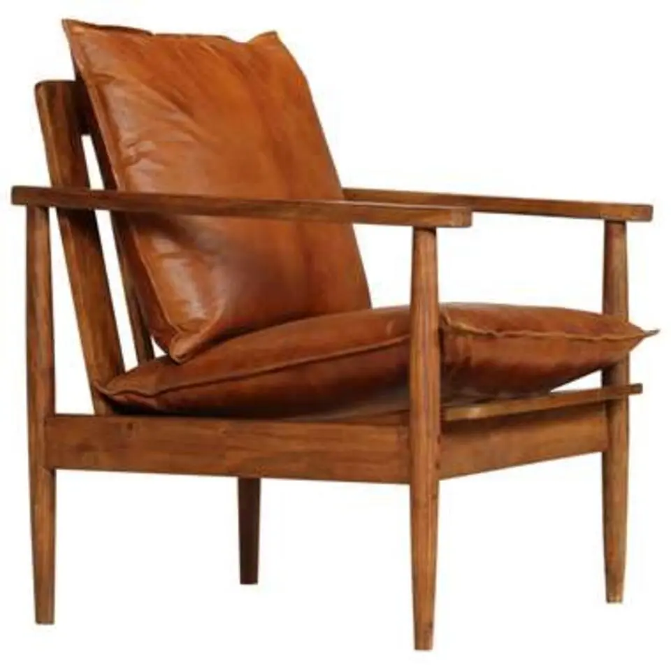 vidaXL - Fauteuil - Bruin - Leer