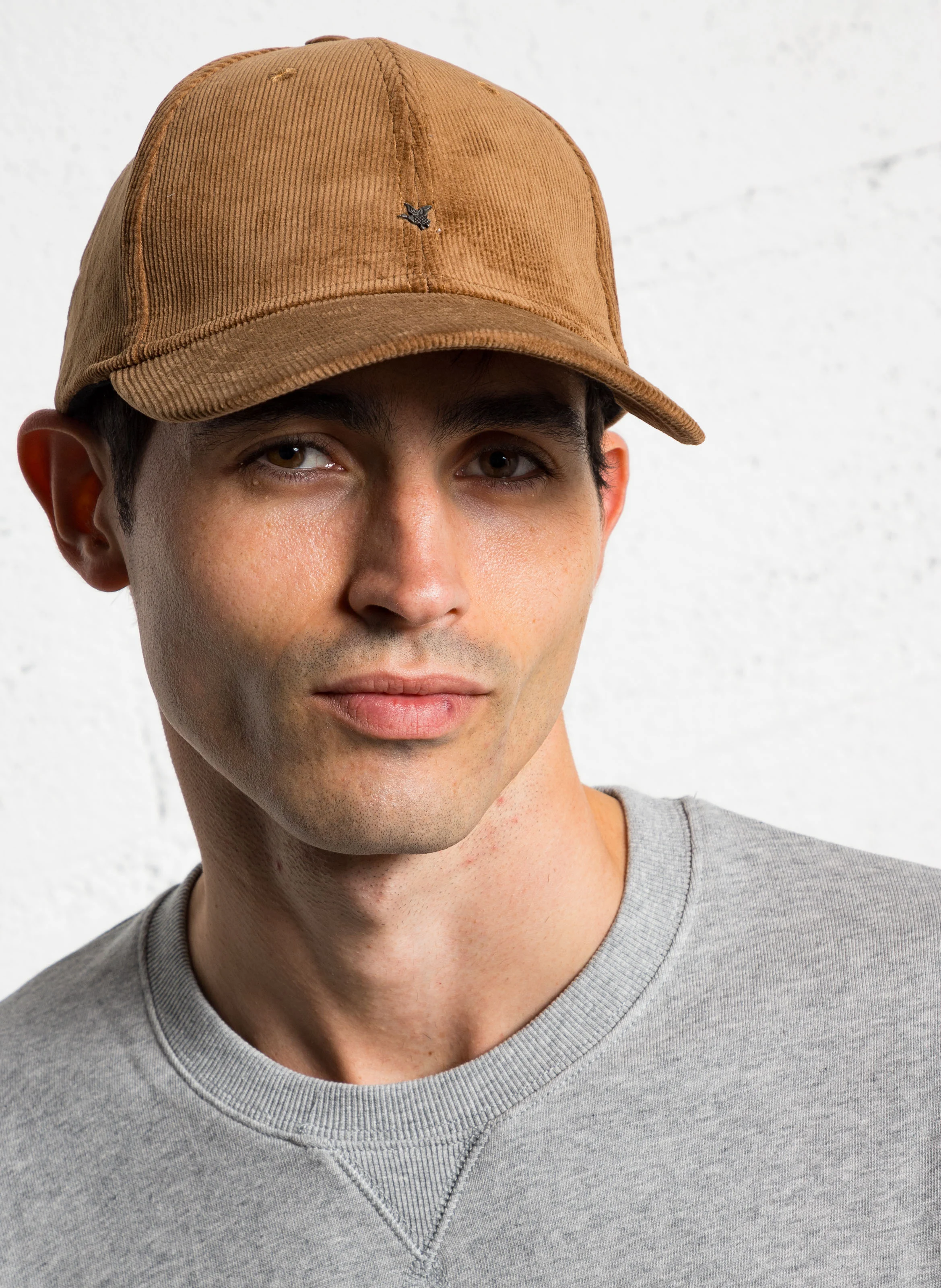 Casquette velours côtelé en coton mélangé | Marron