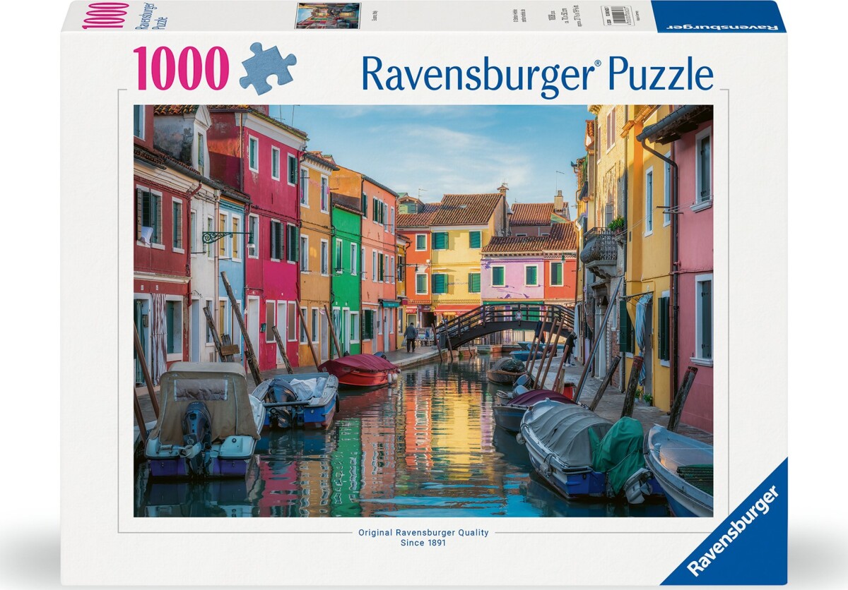 Ravensburger Puslespil - 1000 Brikker - Burano Kanalen I Venedig