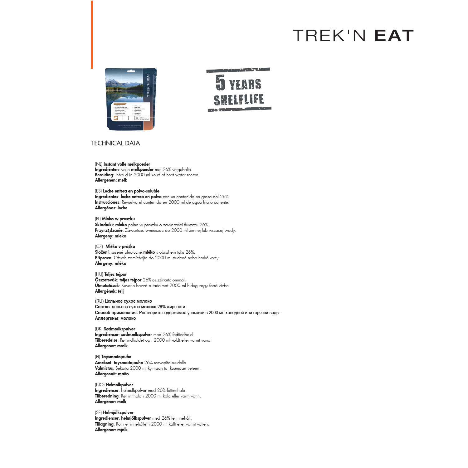 Trek N Eat Whole Milk Powder 250 g