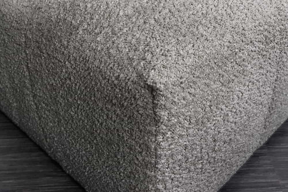 Moderner Hocker ROYAL 120cm grau Bouclé Federkern Sitzhocker Fußhocker