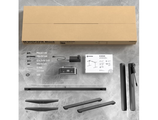 ONKRON - Bureau assis debout motorisé poids max 70 kg wdf221e-b noir