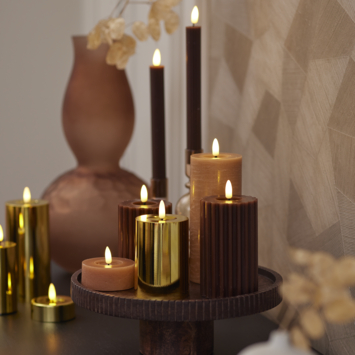 LED kaars wax donker bruin