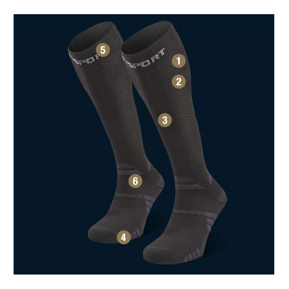 BV Sport TREK COMPRESSION EVO - Chaussettes noir/gris