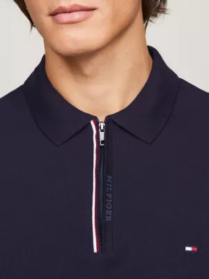 Polo de manga comprida Global Stripe Zip Slim Fit