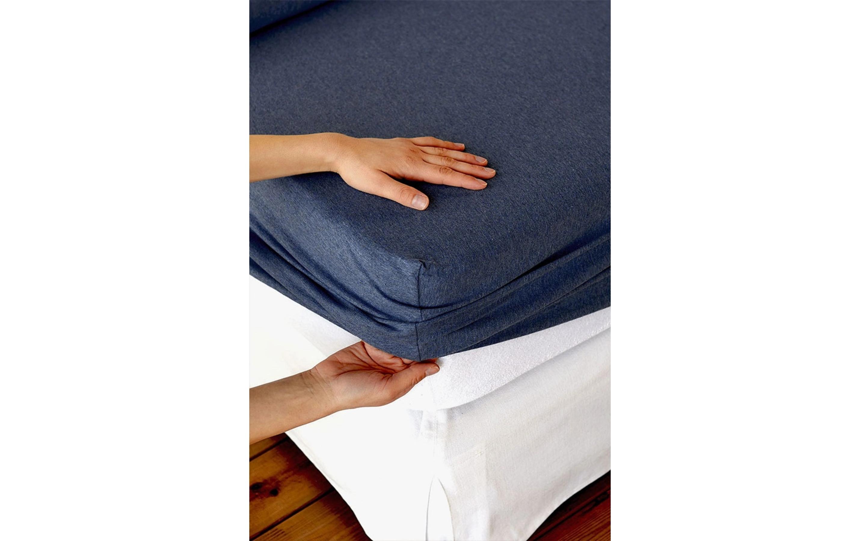 Fixleintuch Melange Feinjersey, 140-160 x 200 cm, MarineBettbezug aus 100% Baumwolle