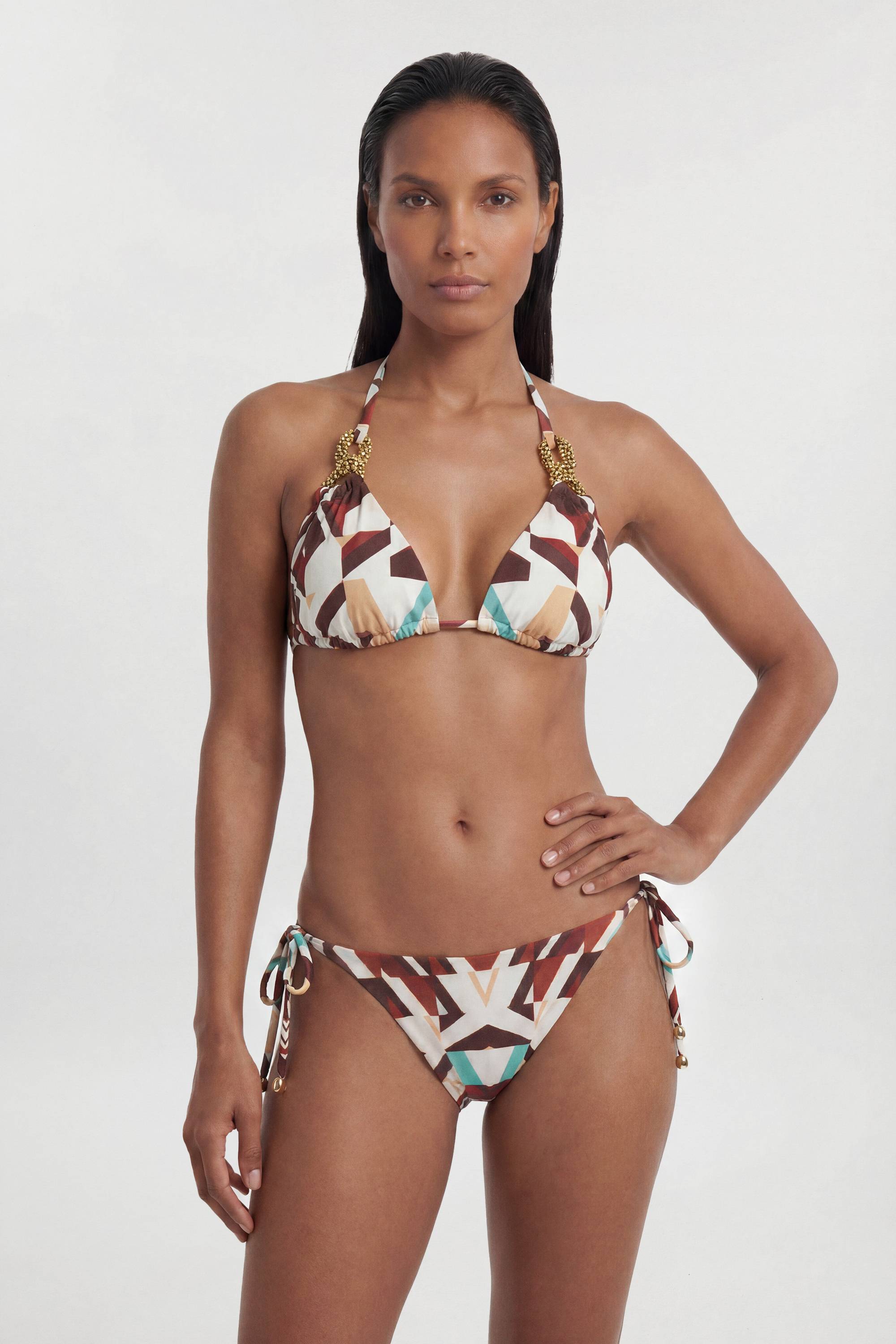 KarenMillen Bas De Bikini Imprimé À Détails Contrastés