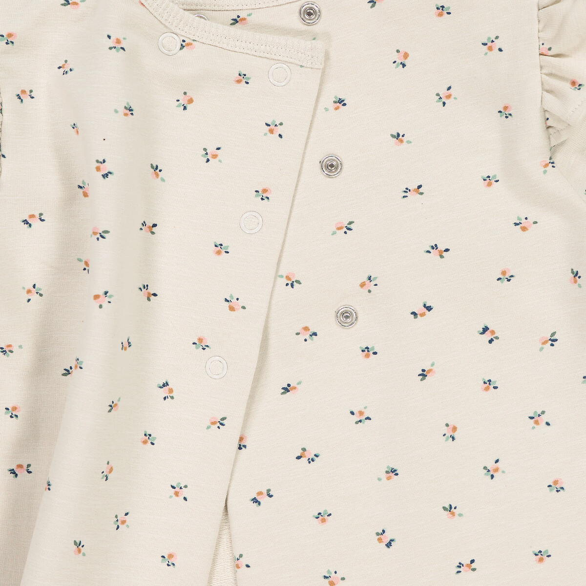 COLEÇÕES LA REDOUTE<br>Suéter com gola redonda e babado, em fleece, com estampa de frutas
