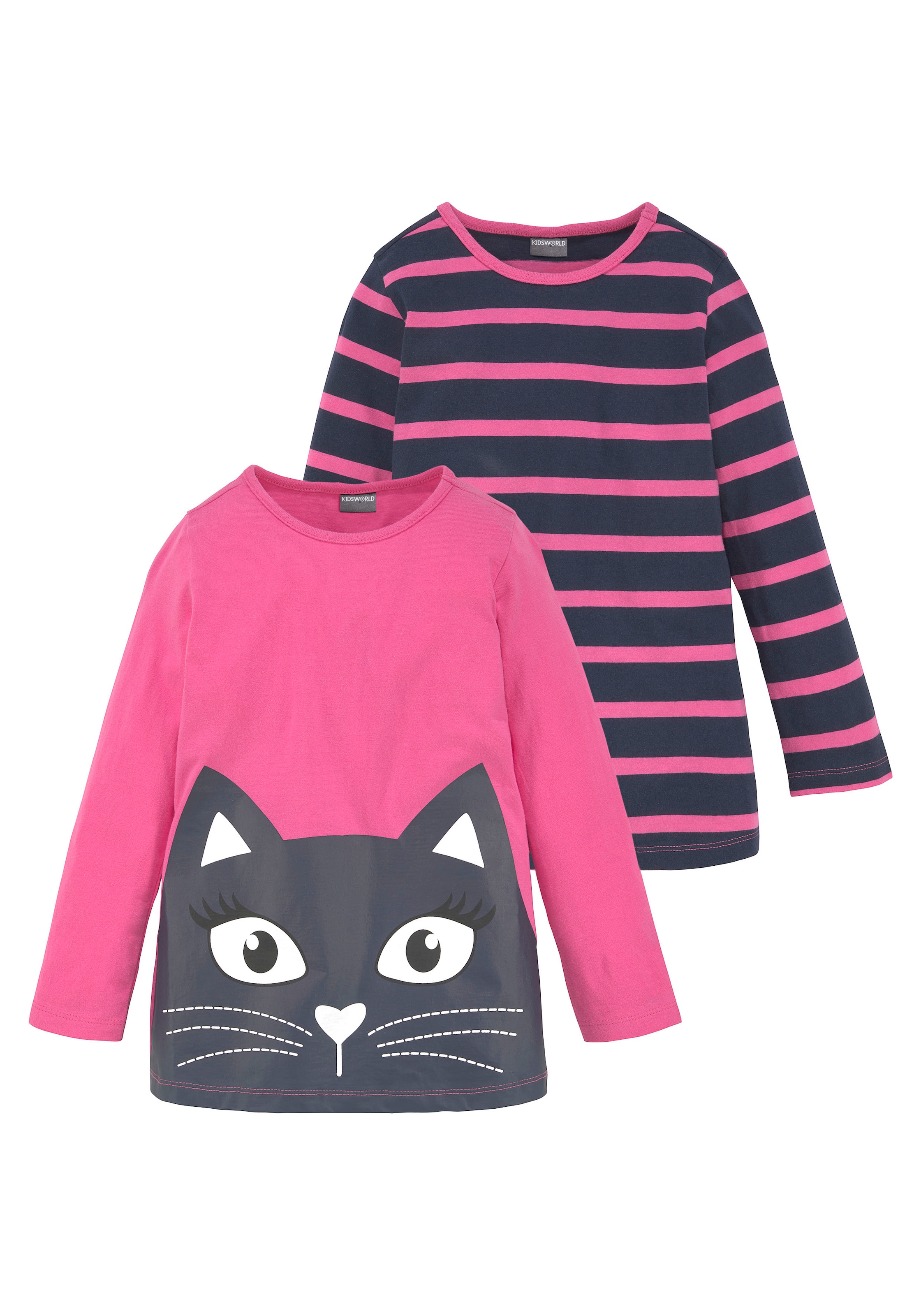 KIDSWORLD Langarmshirt »für kleine Mädchen«, 2 Stk. Langarm,  lässige Passform