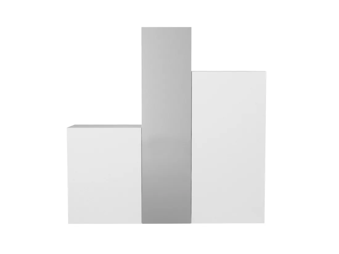 Vestiaire modulable 3 portes - Avec miroir - L180 cm - Blanc - TELEZA