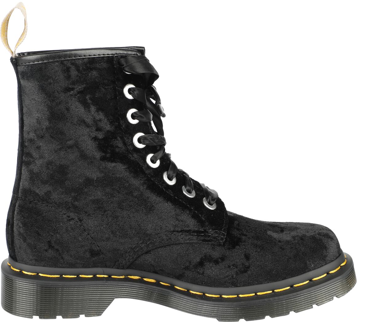 1460 Vegan - Black crushed velvet | Dr. Martens Bottes