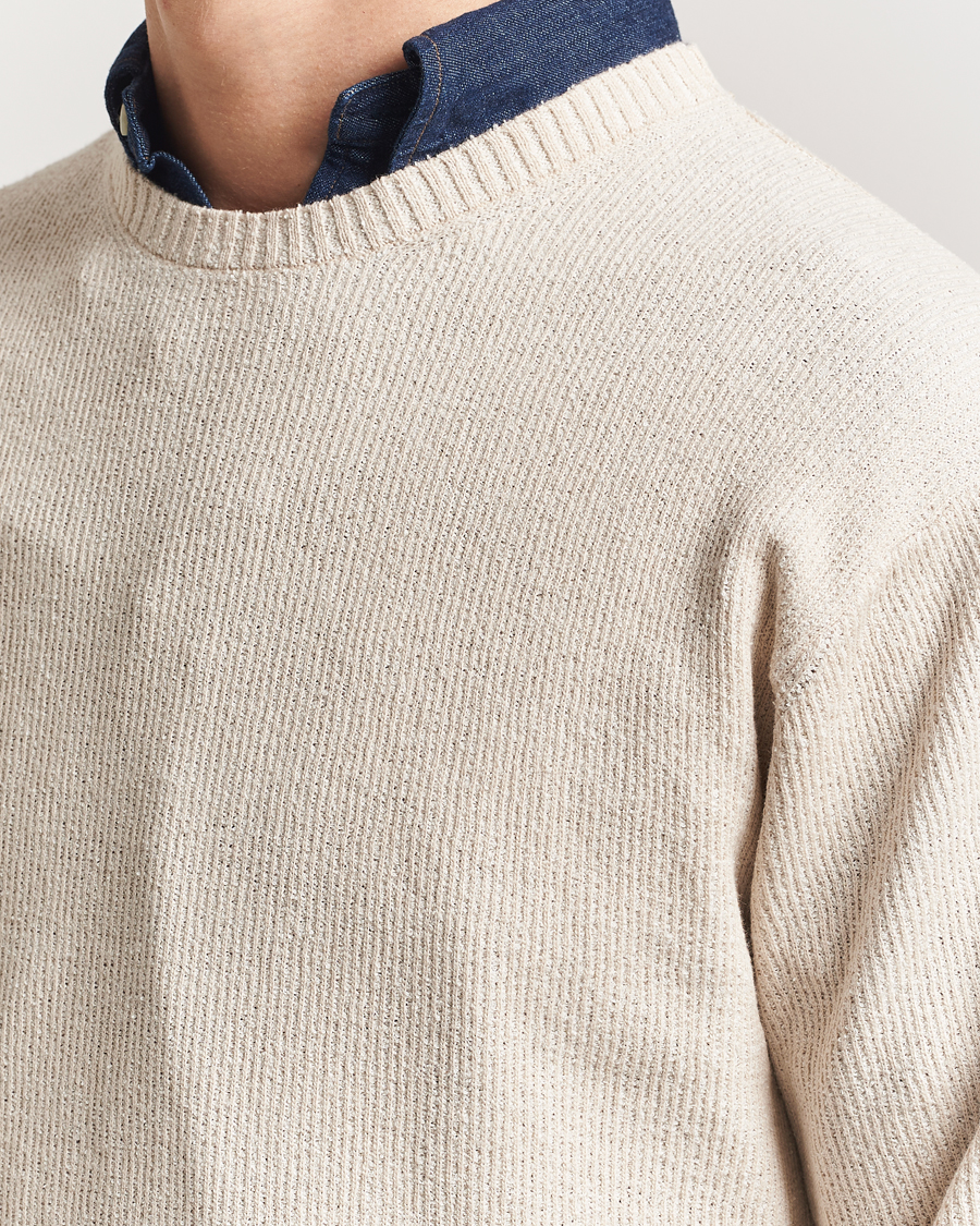 BEAMS PLUS Cotton Rib Crewneck  Beige