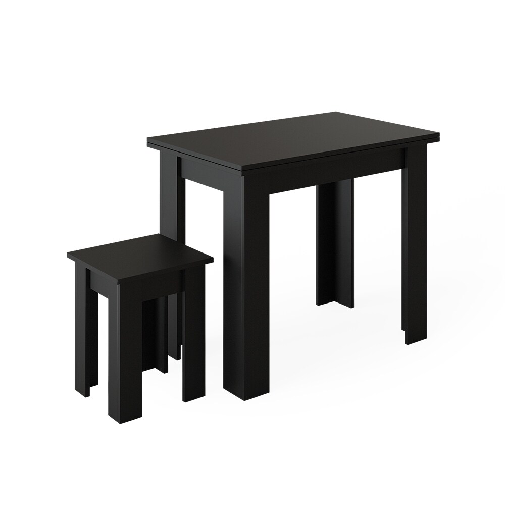Vicco Küchentisch Esstisch Esszimmertisch Roman Schwarz 90 cm modern Eckbankgruppe Esszimmergruppe Küchensitzgruppe Sitzbankgruppe Küchenmöbel Esszimmermöbel Sitzhocker Tischhocker