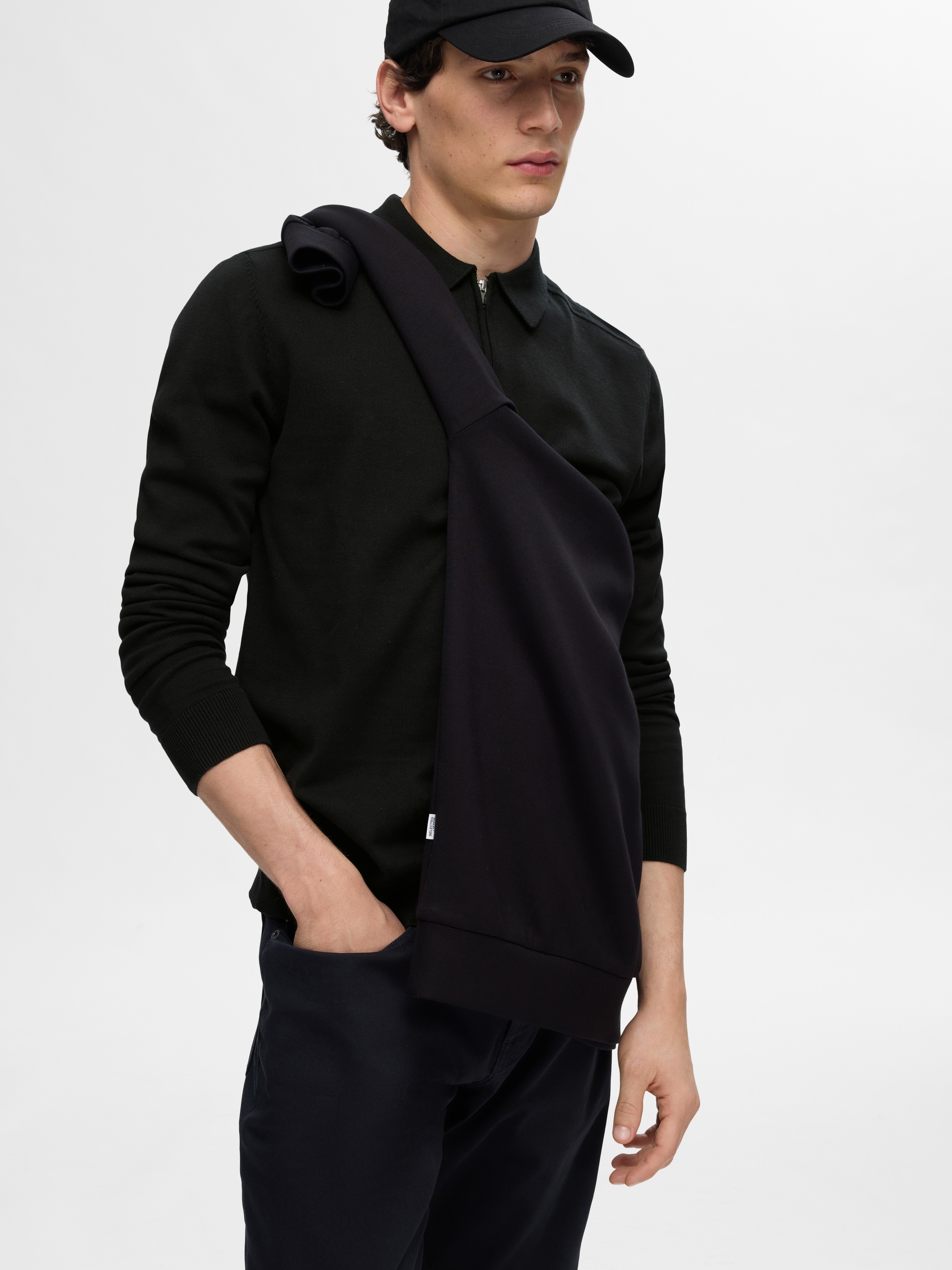 SELECTED Polokragenpullover »SLHBERG LS HALF ZIP POLO NOOS«