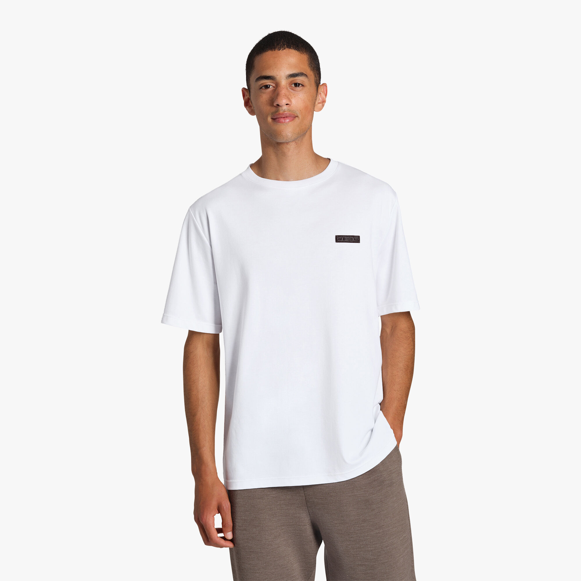 T-Shirt Avec Detail En Cuir