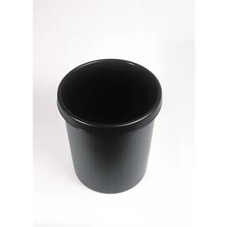 Helit H6106195 Groß-Papierkorb mit Rand, schwarz, 30l