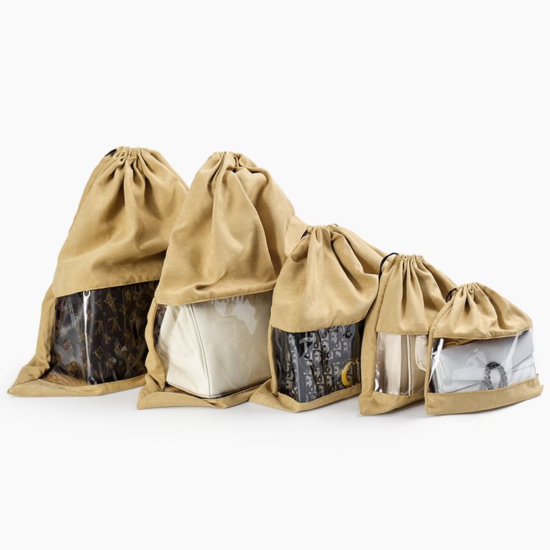 Evorest Bags - Transparante fluwelen handtas met trekkoord en stofhoes (verschillende ontwerpen)
