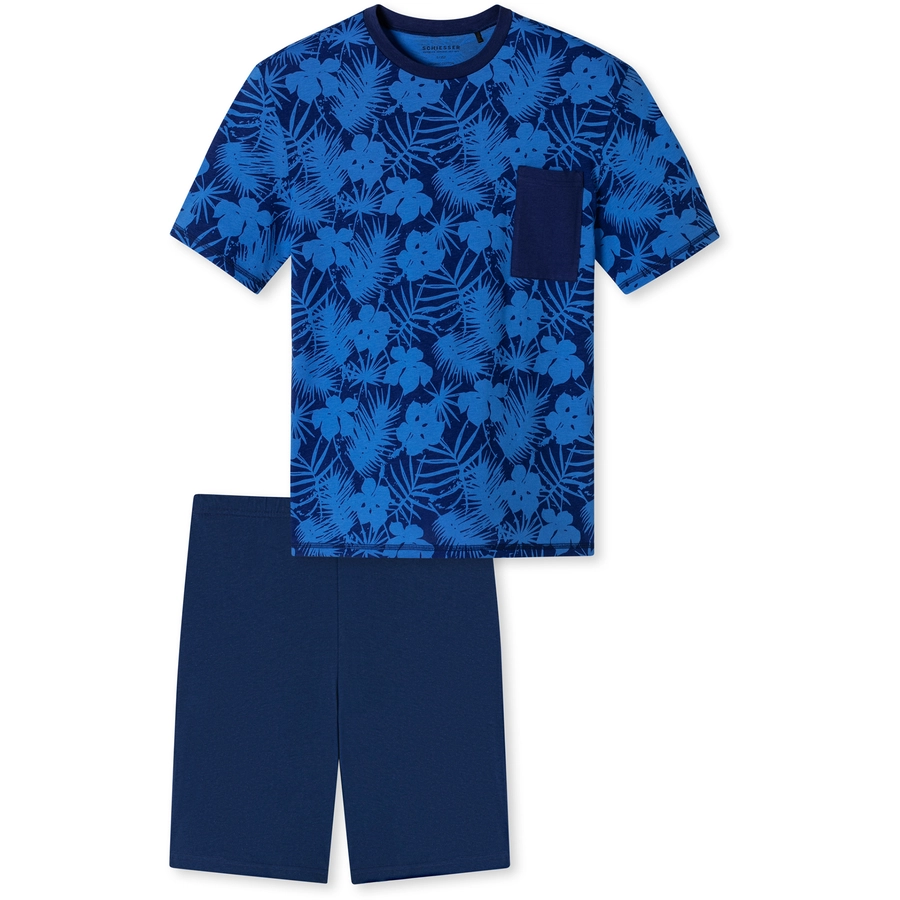 Schiesser Pyjama Organic Cotton blau