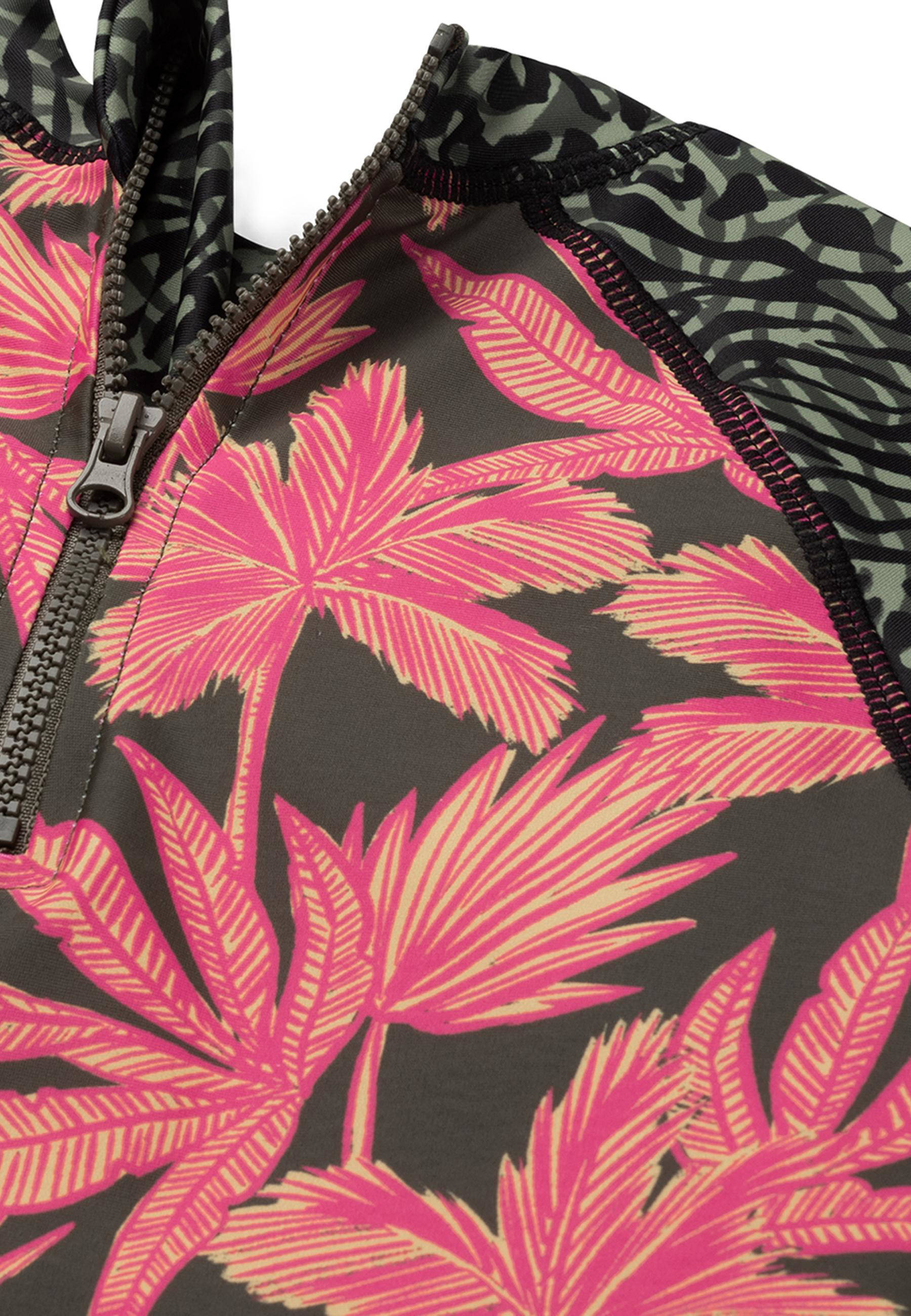 Shiwi UV T-shirt Tess groen/zwart/roze