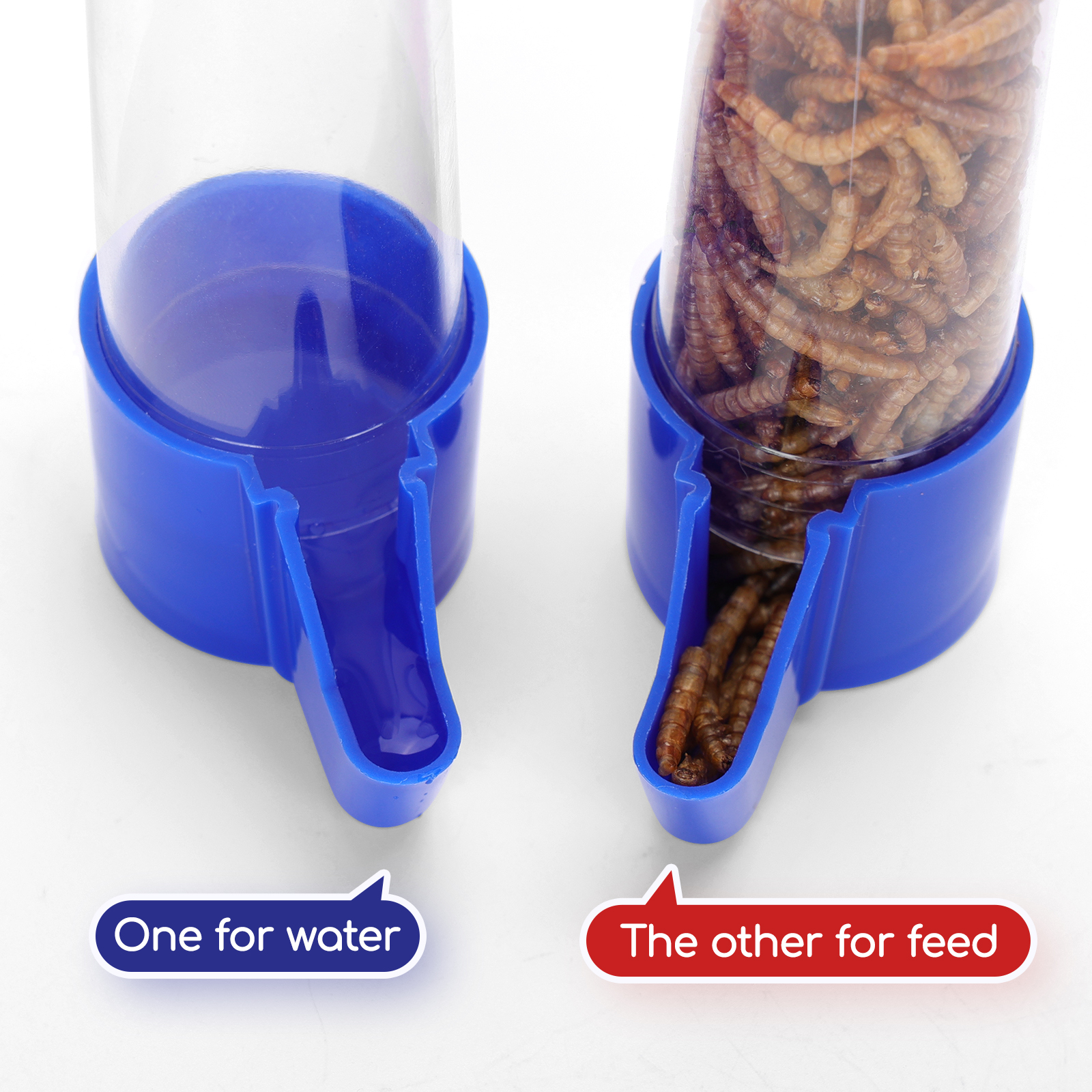 Nobleza - 2 bebedouros de plástico para viveiro de pássaros, bebedouro e comedouro automático de 90ml - Adequado para pássaros de pequeno e médio porte, como canários e periquitos.