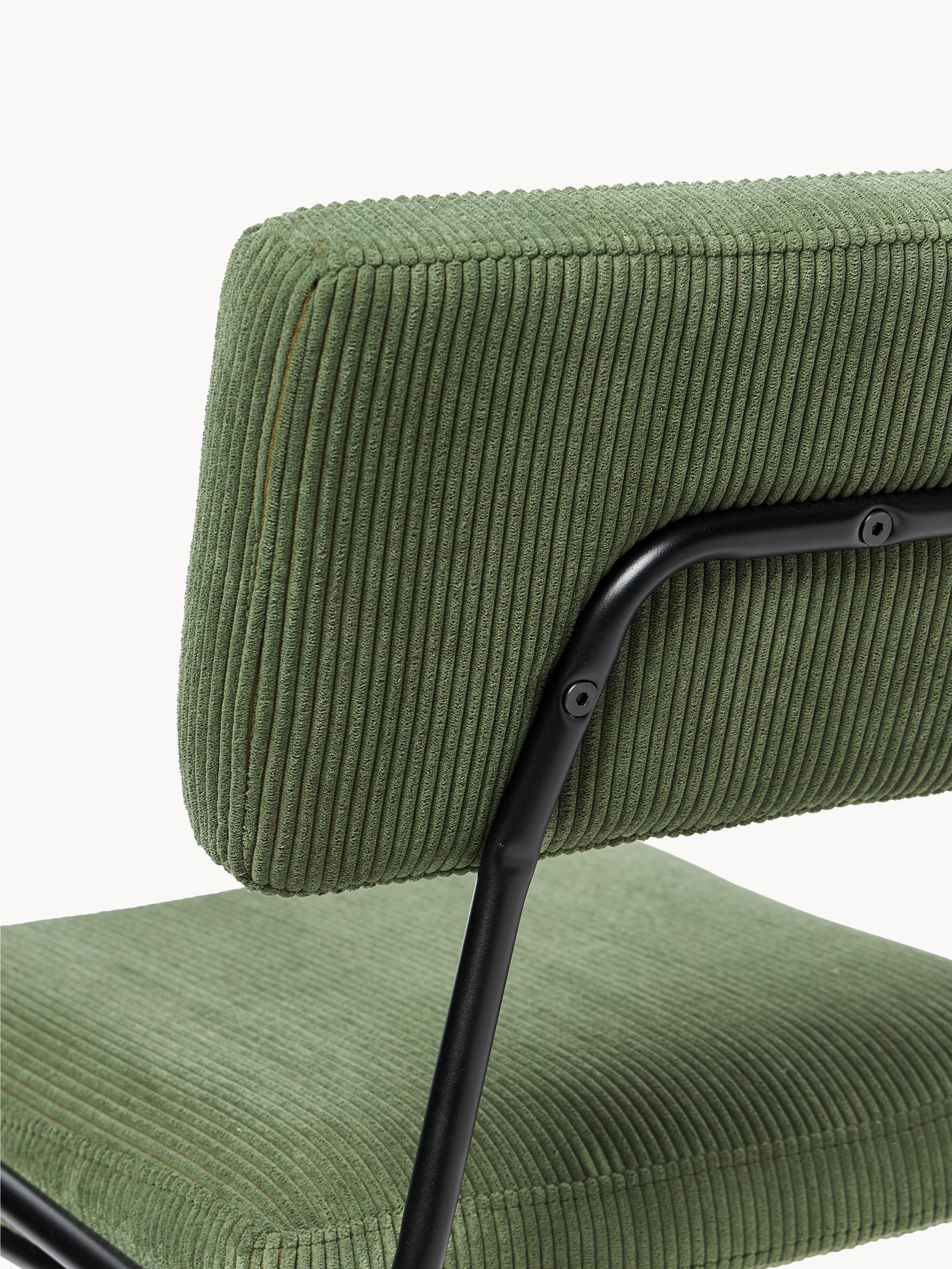 Corduroy gestoffeerde stoelen Mats, 2 stuks