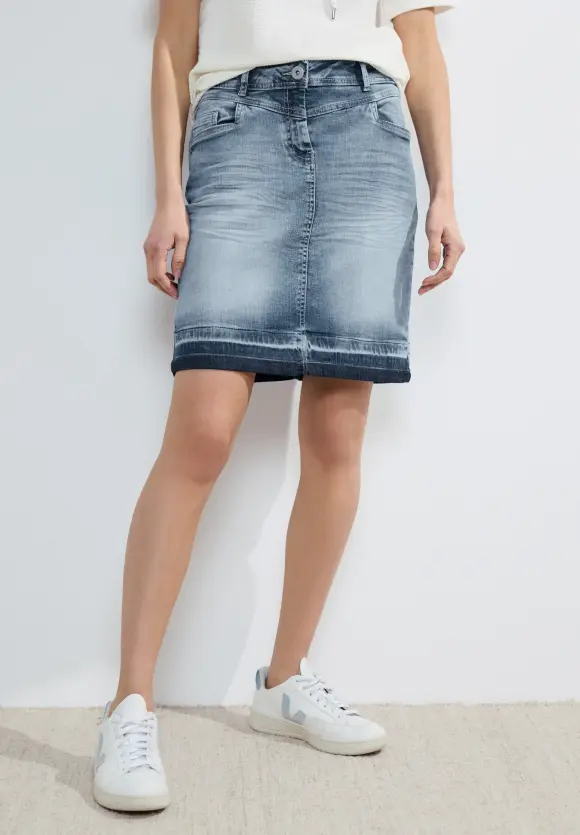 Jeansrock mit Taschen  - authentic used wash