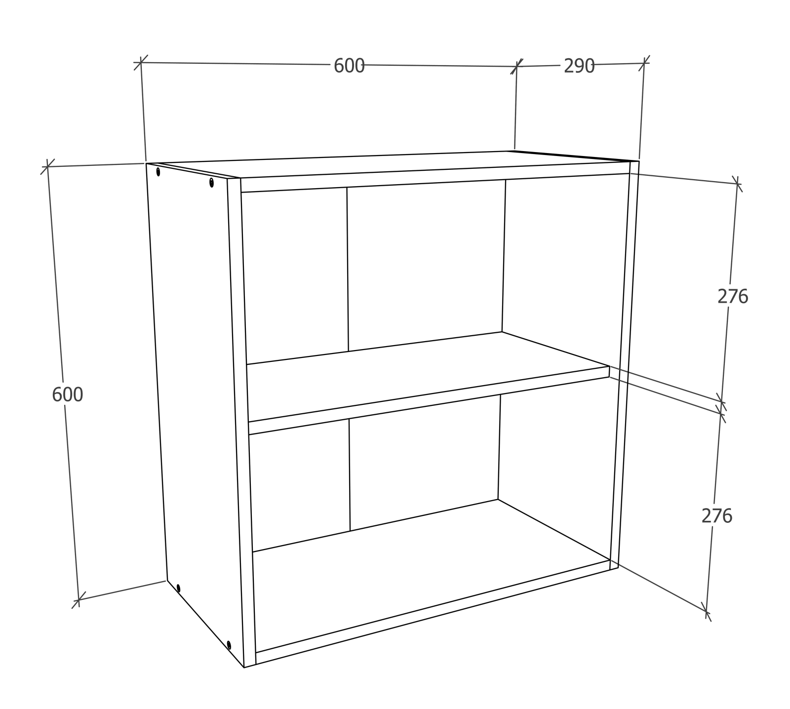 Hängeschrank ESILO - weiß - anthrazit - 60 cm