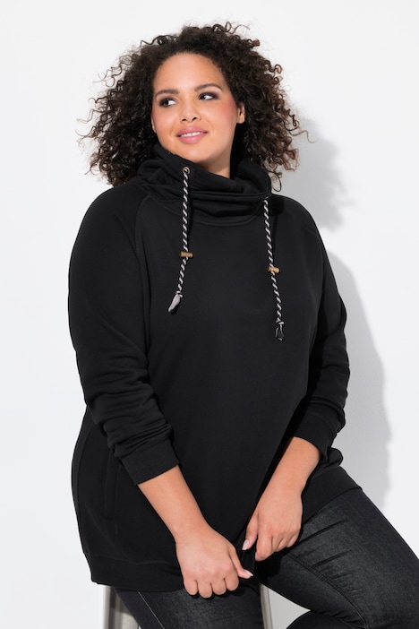 Sweatshirt, weiter Stehkragen, Taschen, Raglan-Langarm