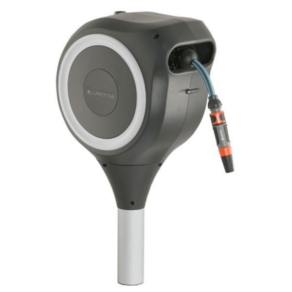 Gardena Rollup S, 15m, Enrolador Mangueira / Hose Reel Cinza, com Espi