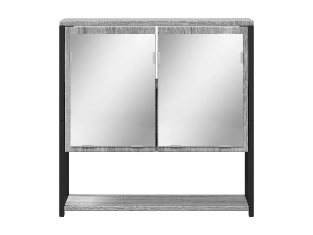 Prolenta Premium - Armoire à miroir de salle de bain sonoma gris bois d’ingénierie