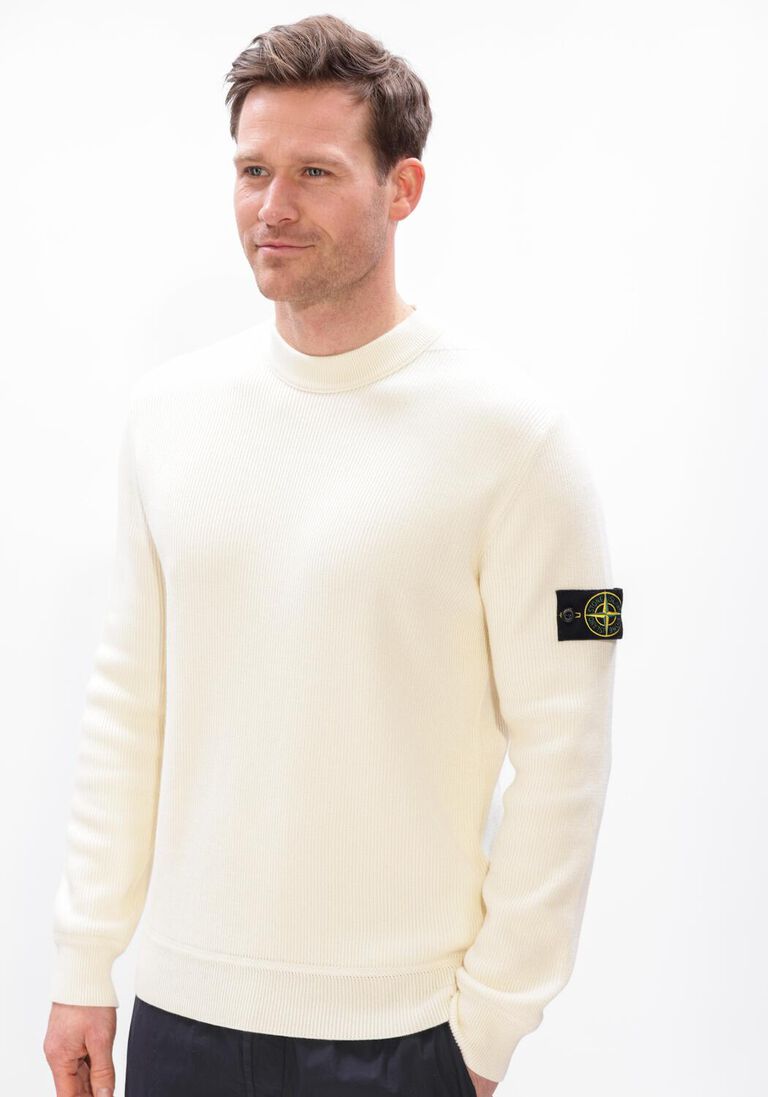 ecru stone island trui crew neck s00d8