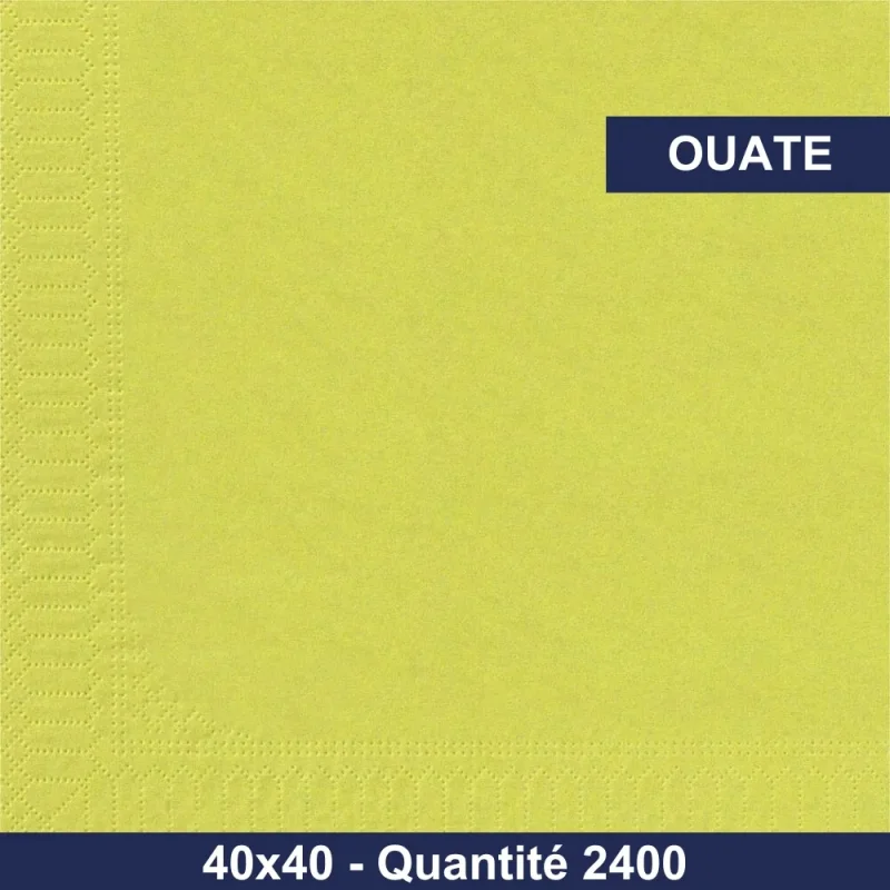 QUALQUE - Serviette de table ouate - 40x40 - Vert bambou - x2400