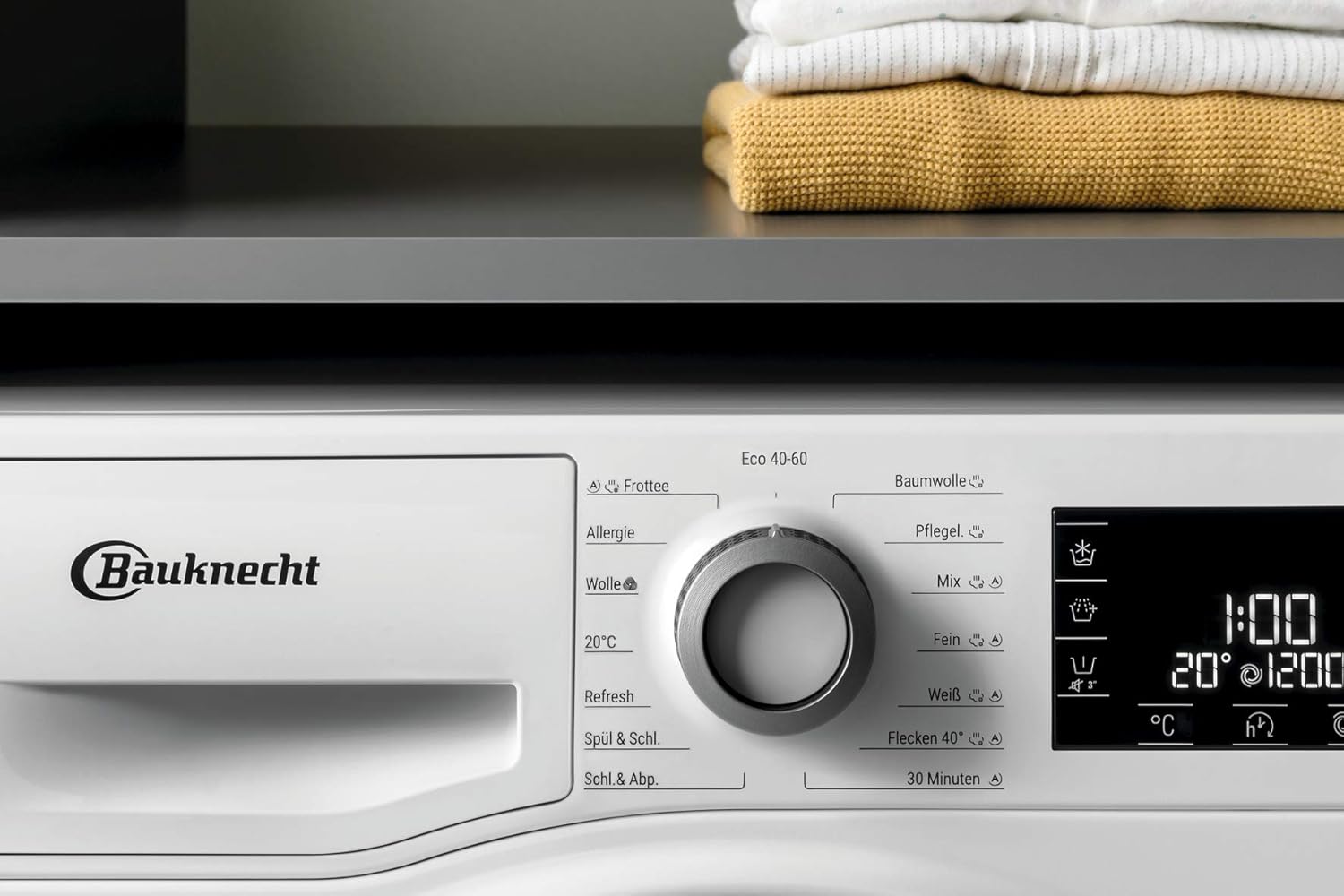 Bauknecht W Active 823 PS Waschmaschine Frontlader/ 8kg / Active Care Color+ / kraftvolle Fleckentfernung / Dampf Programme / Hygiene Option / Steam Refresh / ProSilent-Motor / Stop&Add, Weiß