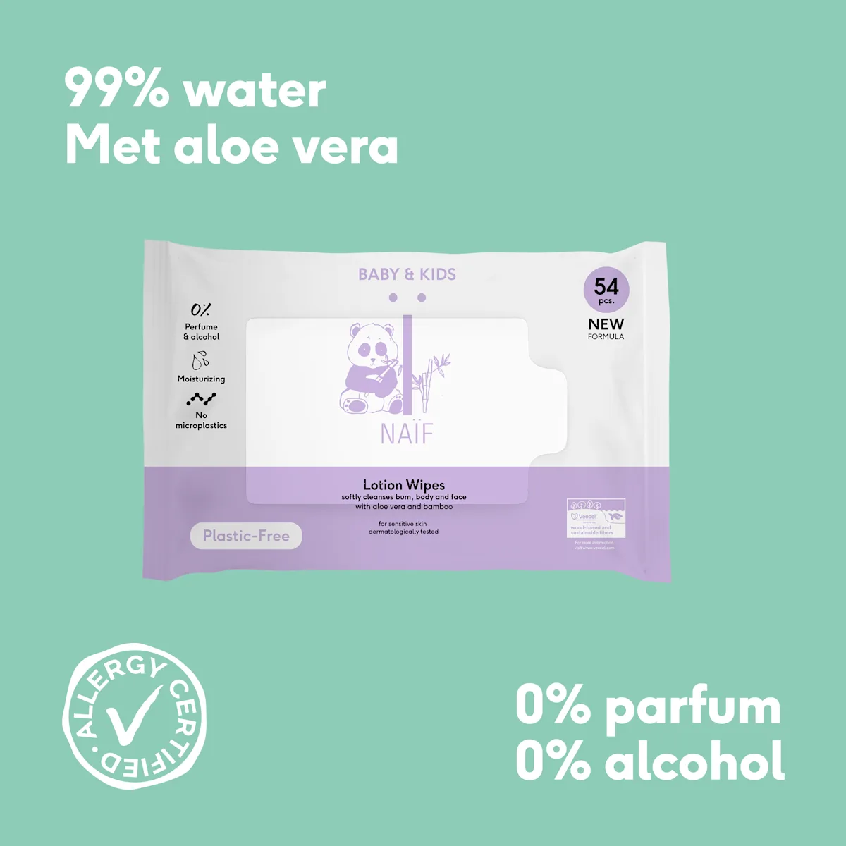 Plasticvrije Lotion Billendoekjes voor Baby & Kids 40 pack