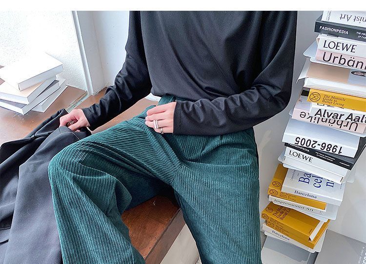 Bjorn - Effen corduroy broek met rechte pijpen