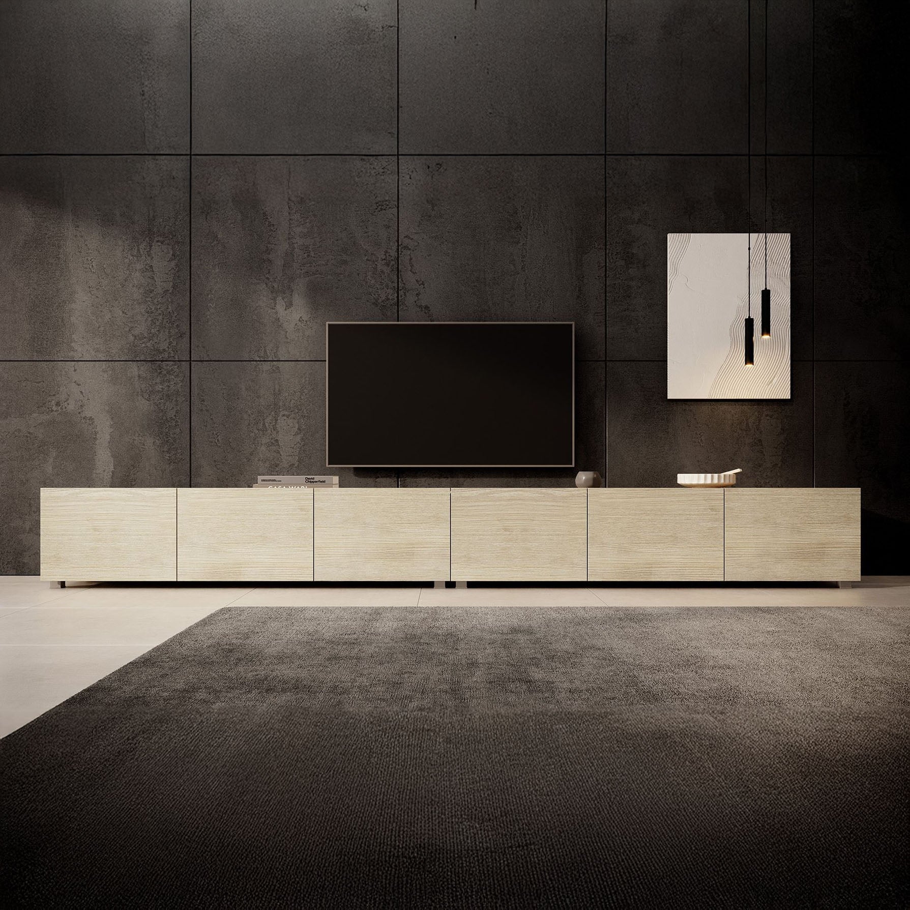 Calabas - TV-Meubel met 6 deuren - Eiken - 300x43x37 cm