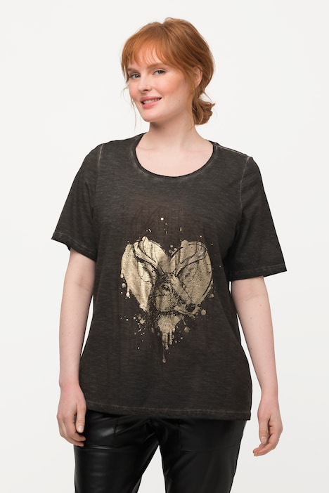 Trachten-T-Shirt, Hirsch, Classic, Rundhals, Halbarm