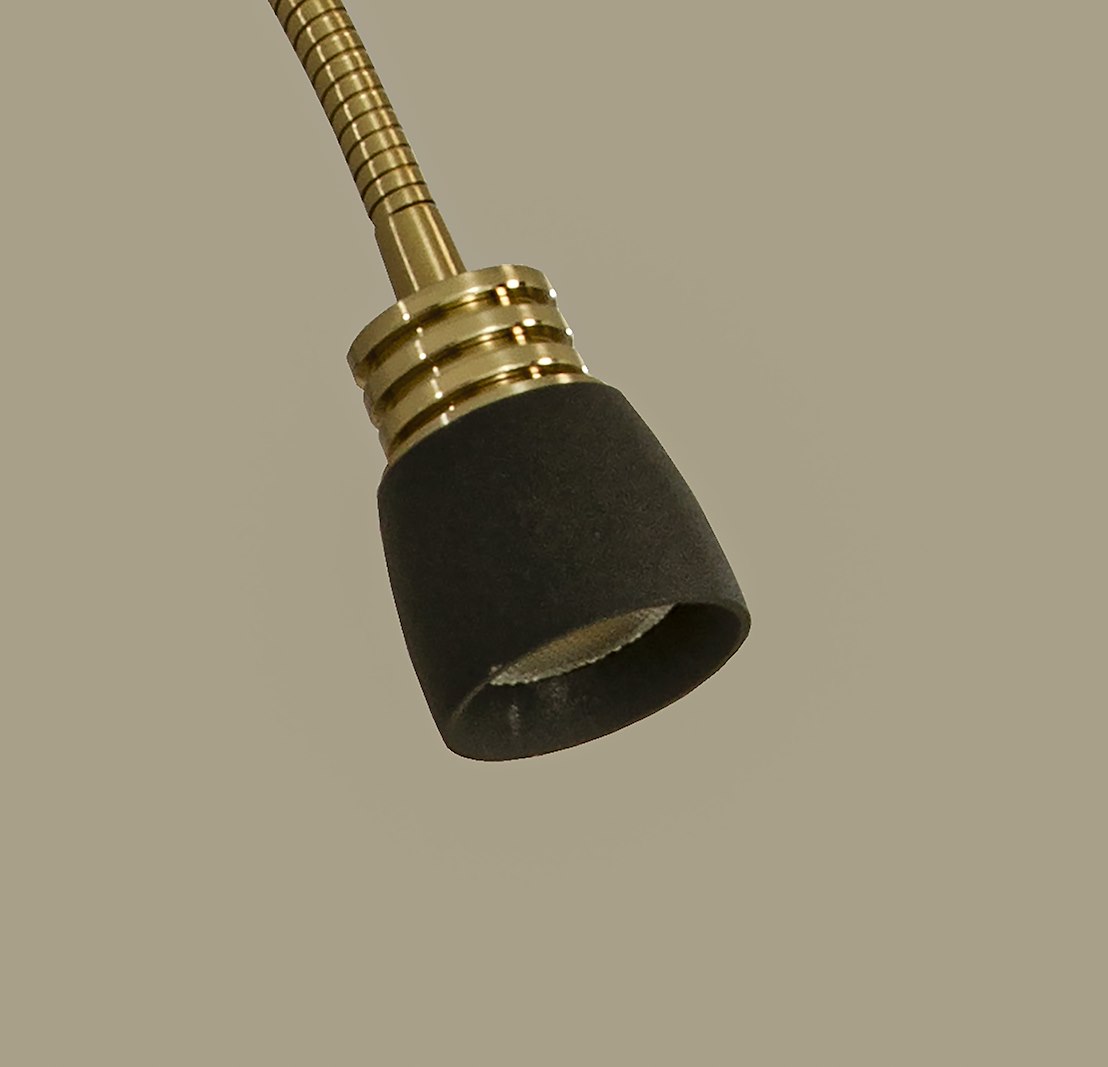 Eketorp seng/reol lampe Svart/matt messing LED lys