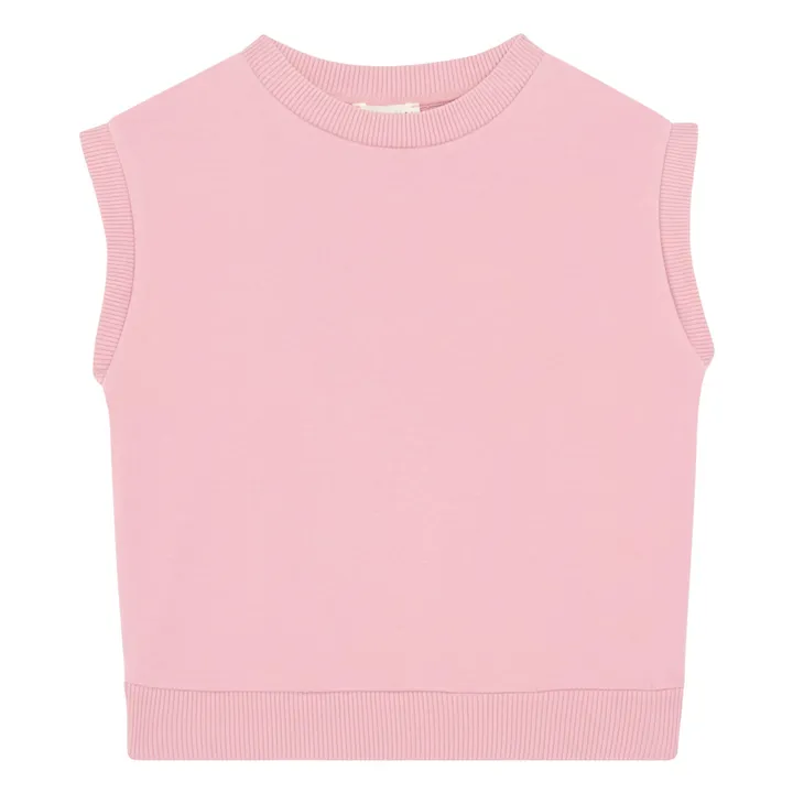 SMALLABLE BASICS Sweat shirts Fille Sans manches Molleton Coton Bio | Rose poudré