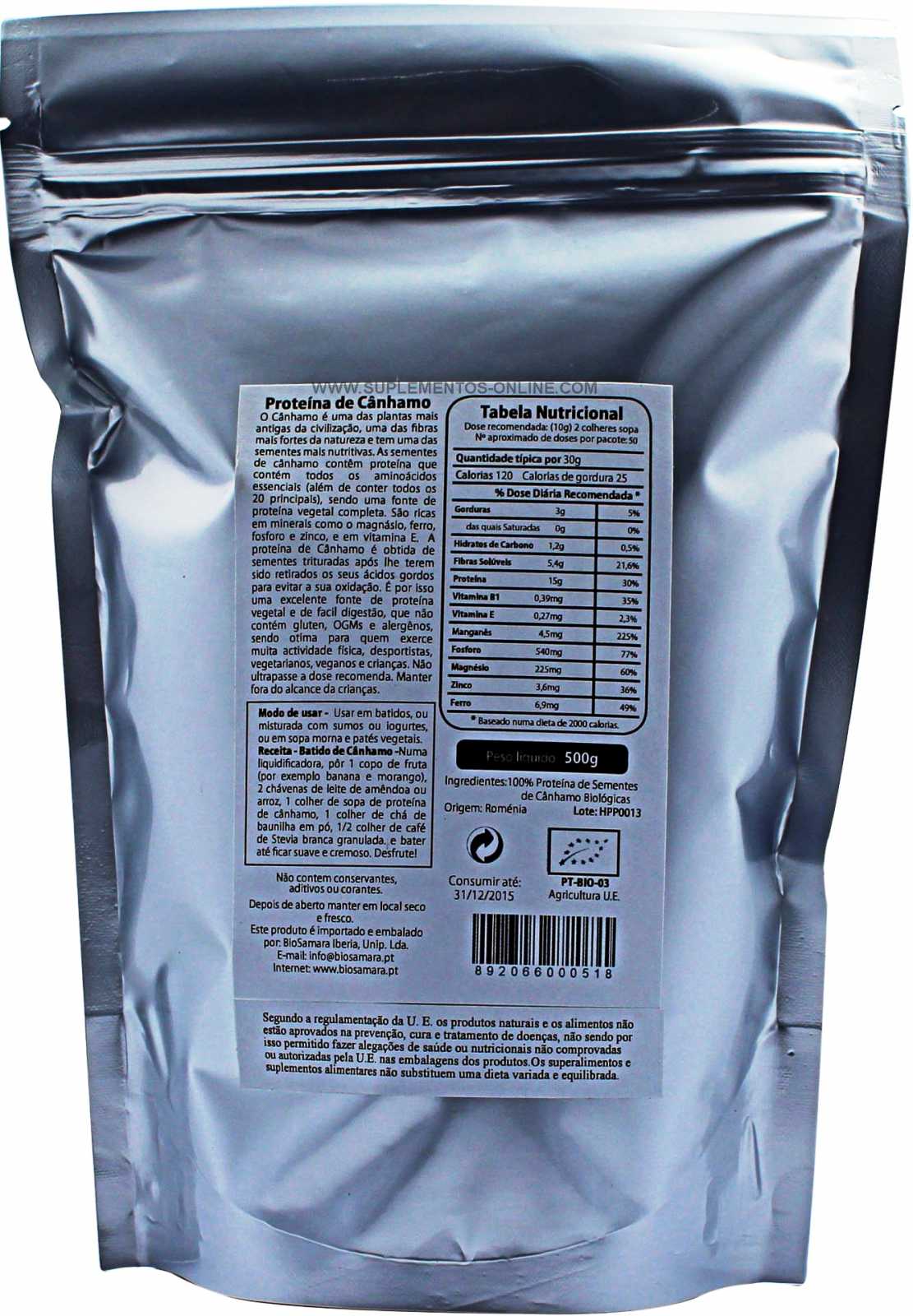 Proteína de cânhamo Biosamara 250g