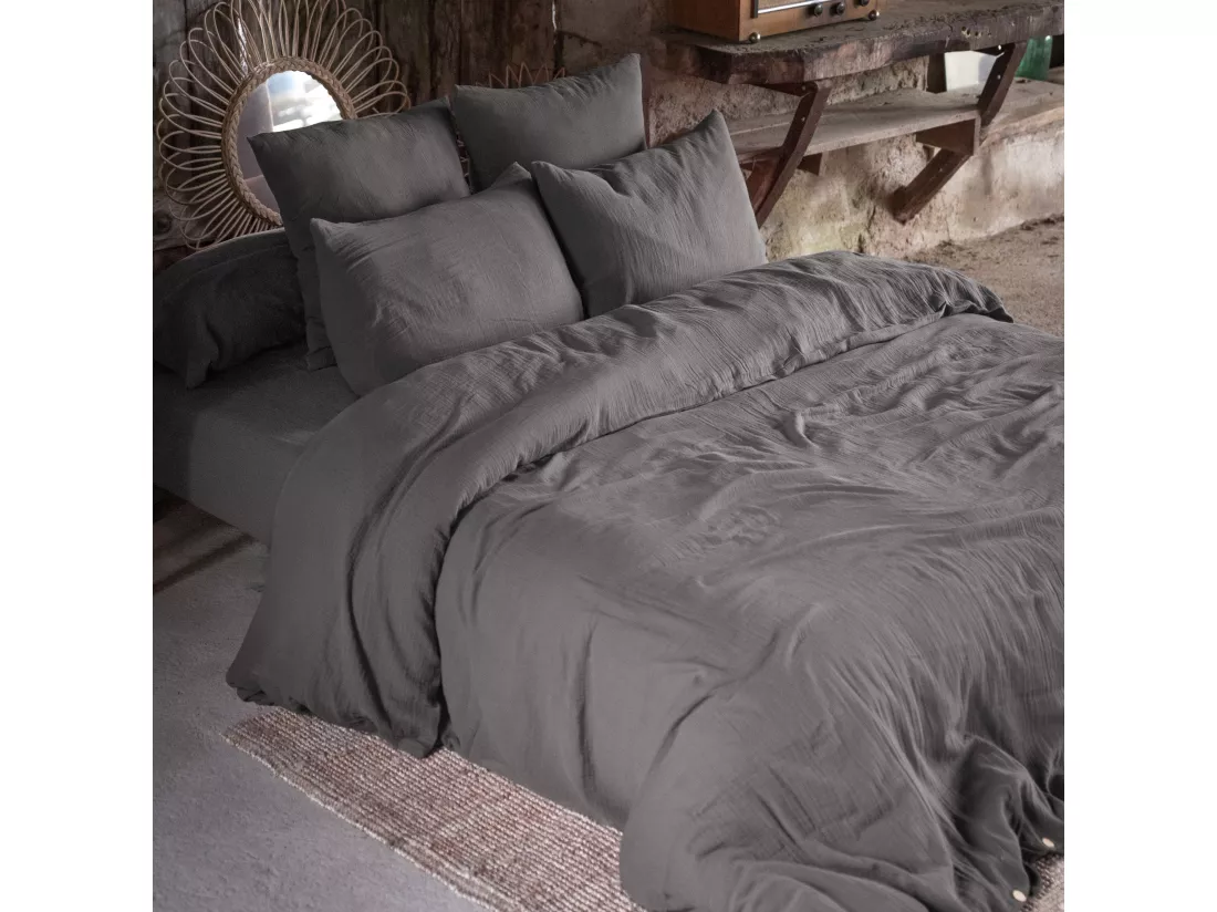 Housse de Couette 140 x 200 cm GAÏA Granit