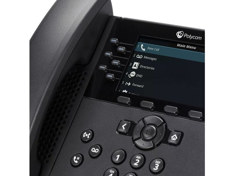 HP Tischtelefon Poly VVX 450 Obi Edition Schwarz, Google Vo IP-Tischtelefon mit 12 Leitungen mit Google Voice Zertifizierung