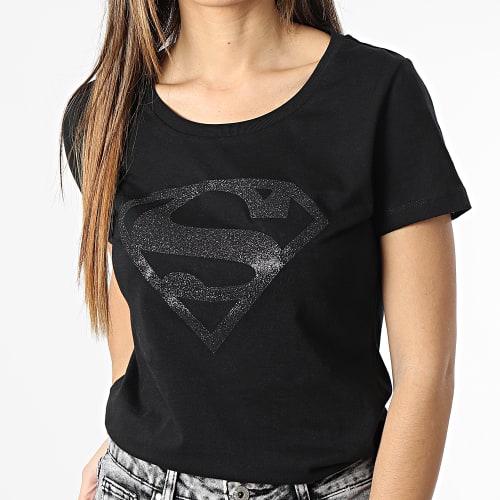 Tee Shirt Femme Glitter Logo Noir