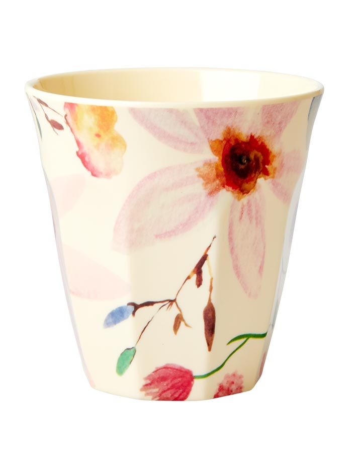 Melamin-Becher SELMAS FLOWER mittel in beige