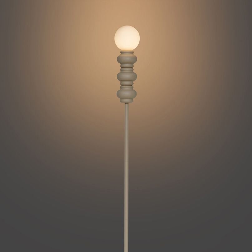 Retro vloerlamp beige met mat glas - Fedde