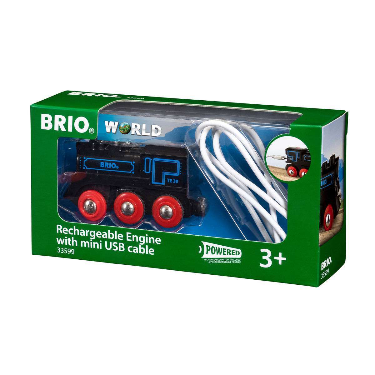 BRIO Spiel Schwarze Akku-Lok mit Mini-USB