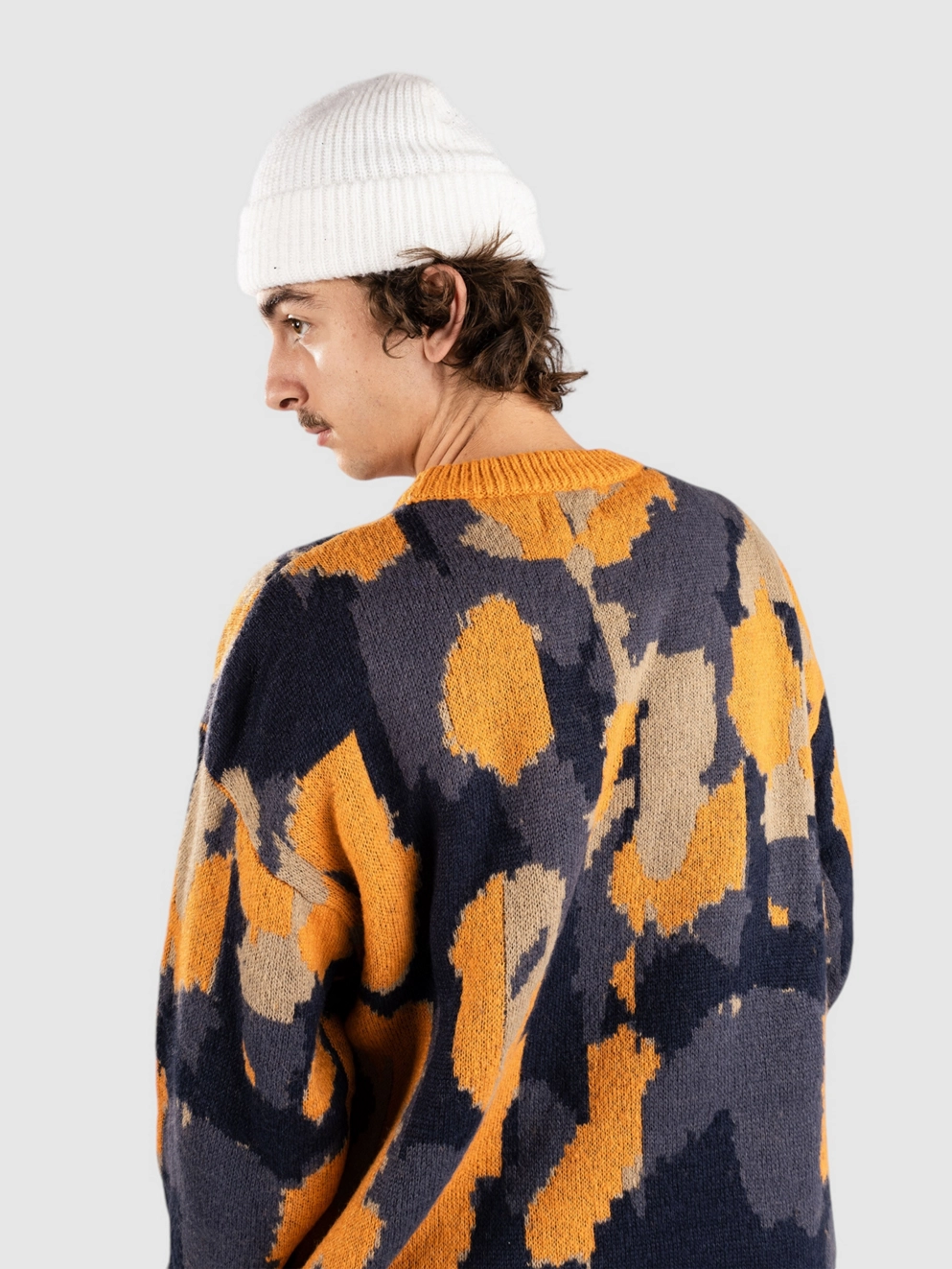 Denim Project Knitted Rose Pullover navy rose