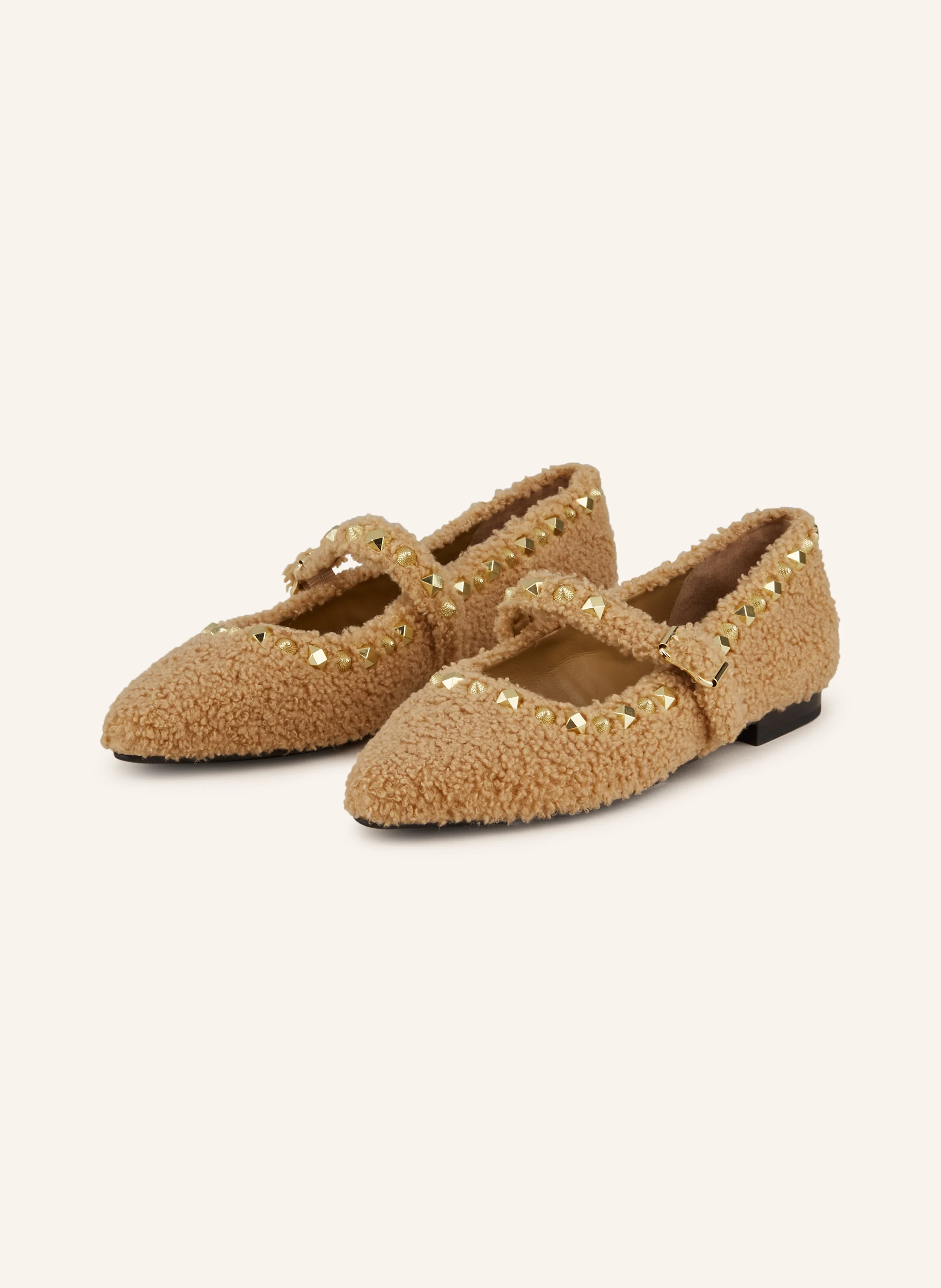 ash Ballerinas BEATNIK mit Teddyfell und Nieten